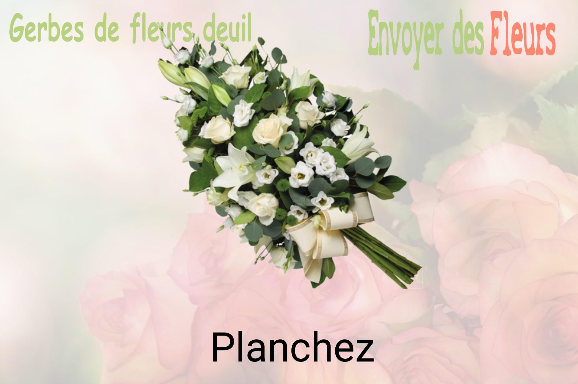 Gerbe de fleurs de deuil livrée à Planchez
